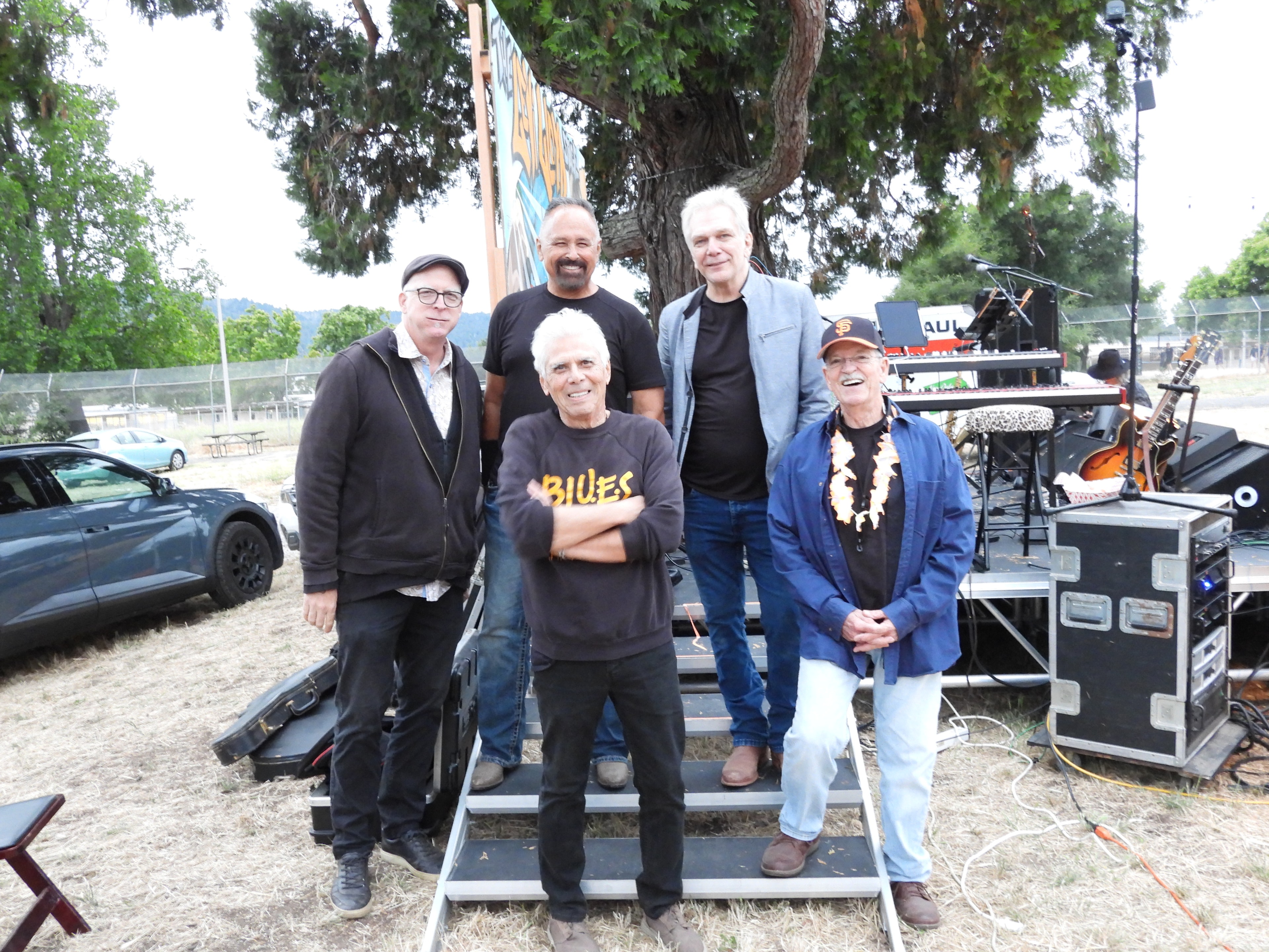 Volker Strifler and his band backstage at Hood Mansion — Photo: Bruce A. Smith